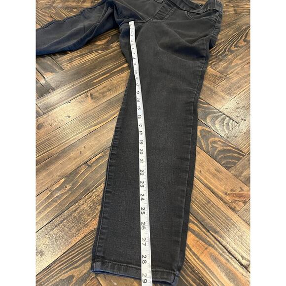 Nine West Black Pull On Skinny Jean Pants Women 12 Goth Grunge Stretchy Dark - Picture 6 of 12